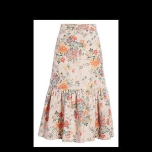 Rebecca Taylor Marlena Ruffled Floral Skirt Size  4 used in good condition